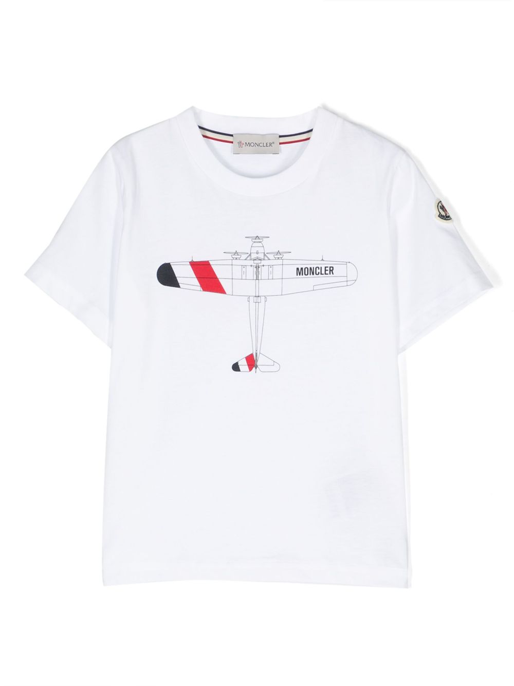 Moncler Enfant 图案印花棉T恤 - 白色