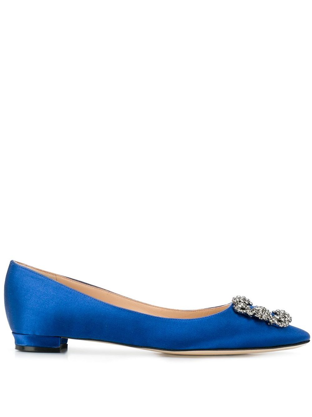 Manolo Blahnik Hangisi低跟平底鞋 - 蓝色