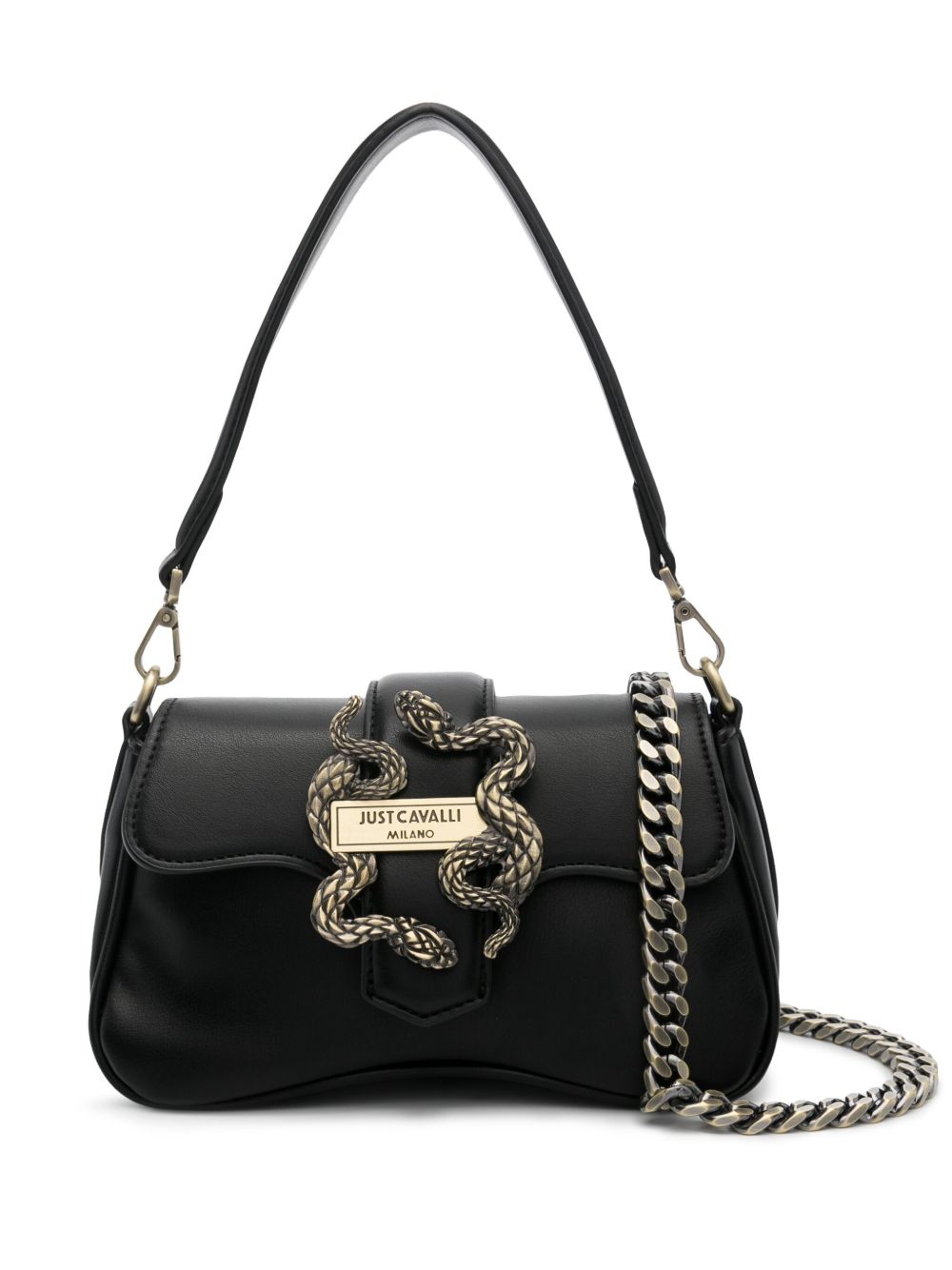 Just Cavalli logo标牌迷你包 - 黑色
