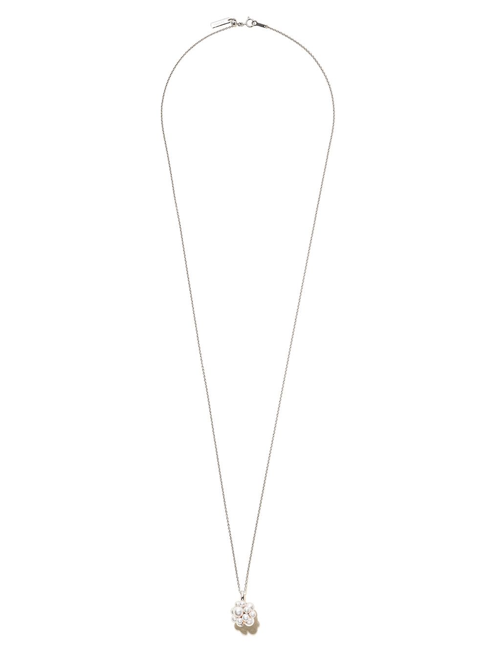 TASAKI 18K白金阿古屋珍珠钻石吊饰项链 - 银色