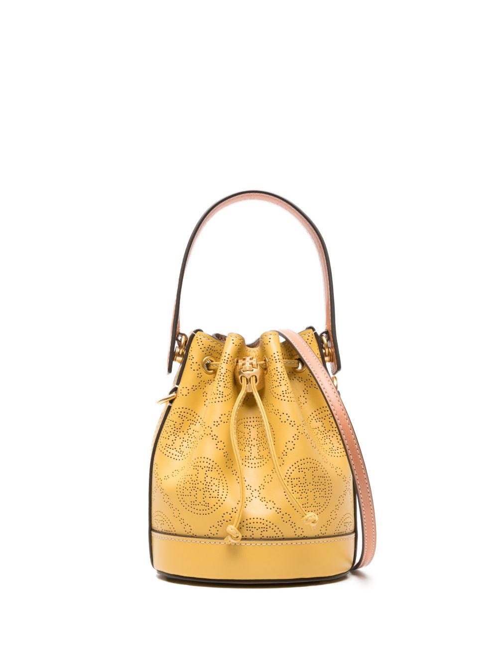 Tory Burch T Monogram 镂空设计斜挎包 - 黄色