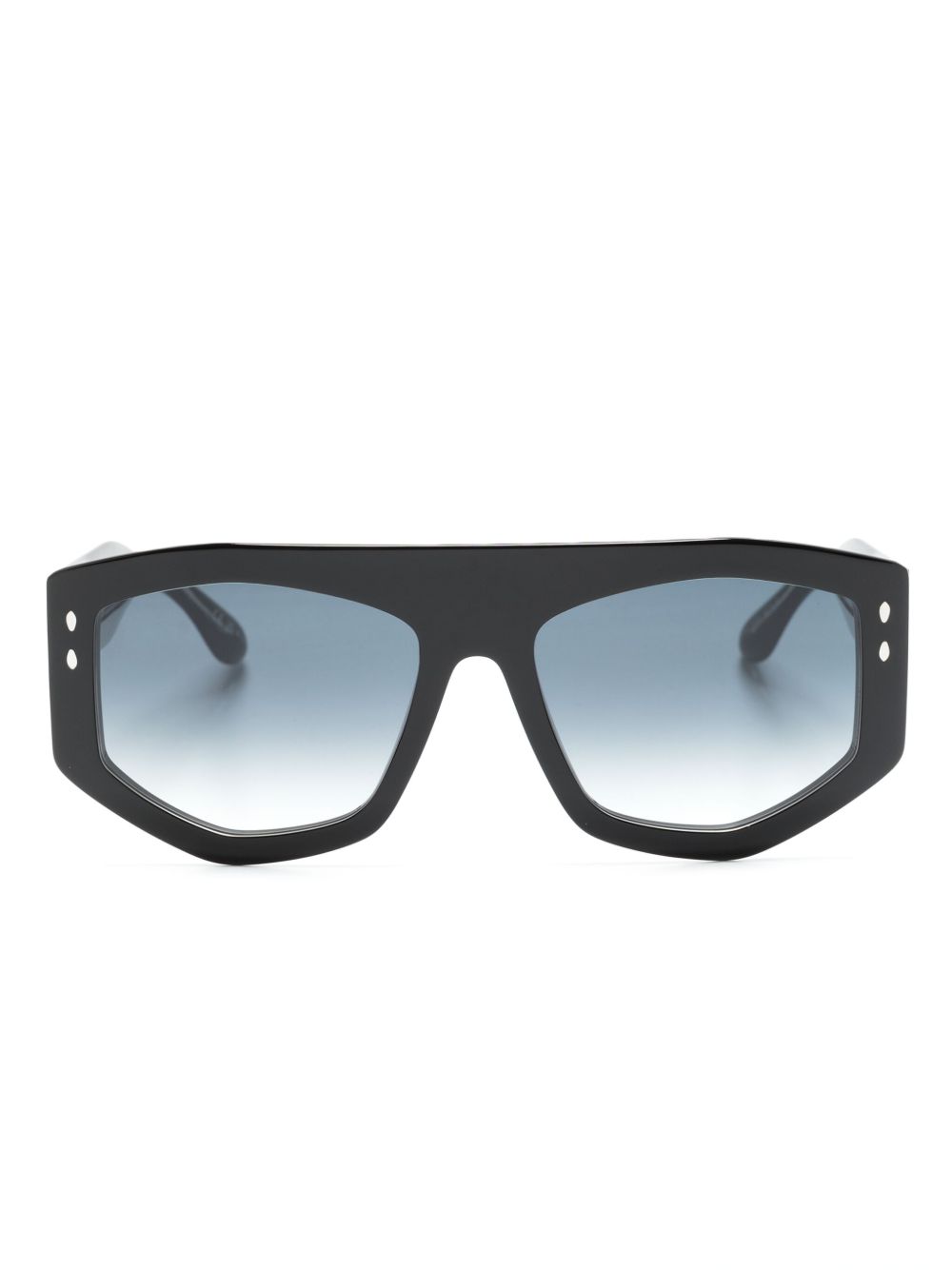 Isabel Marant Eyewear logo印花超大框太阳眼镜 - 黑色
