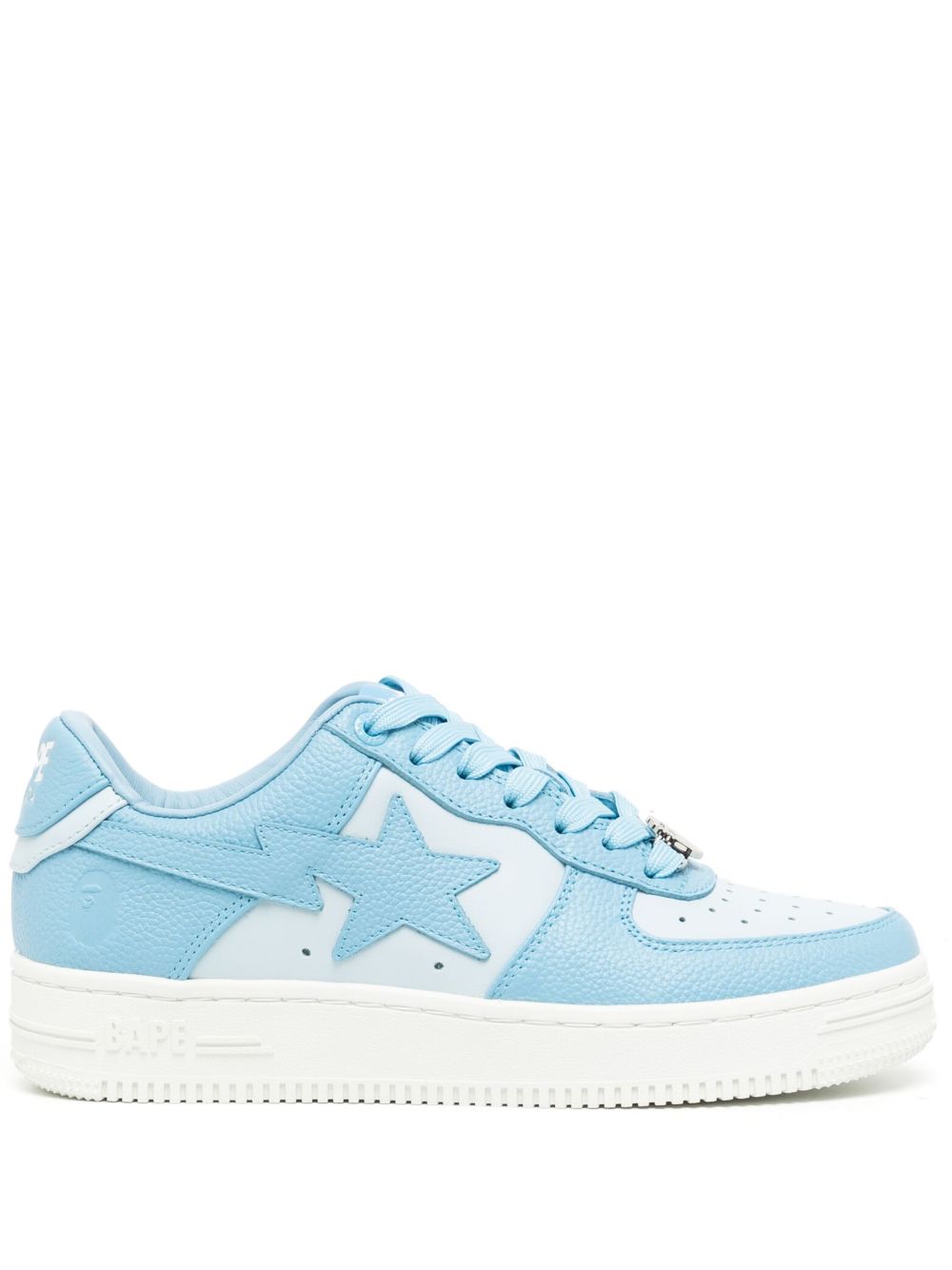 A BATHING APE® 标贴皮质运动鞋 - 蓝色