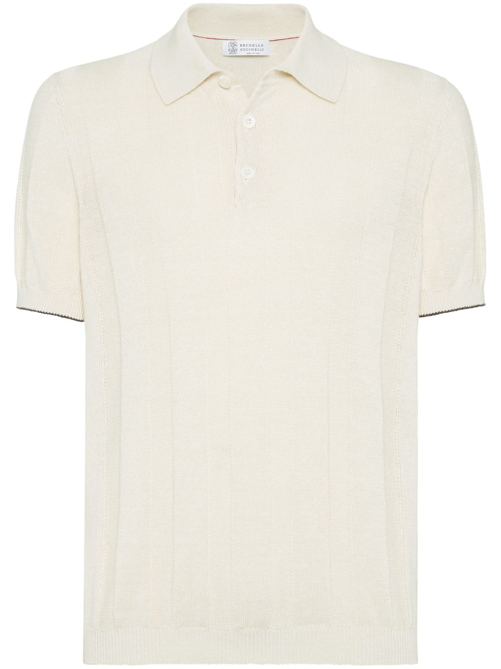 Brunello Cucinelli 罗纹针织polo衫 - 中性色