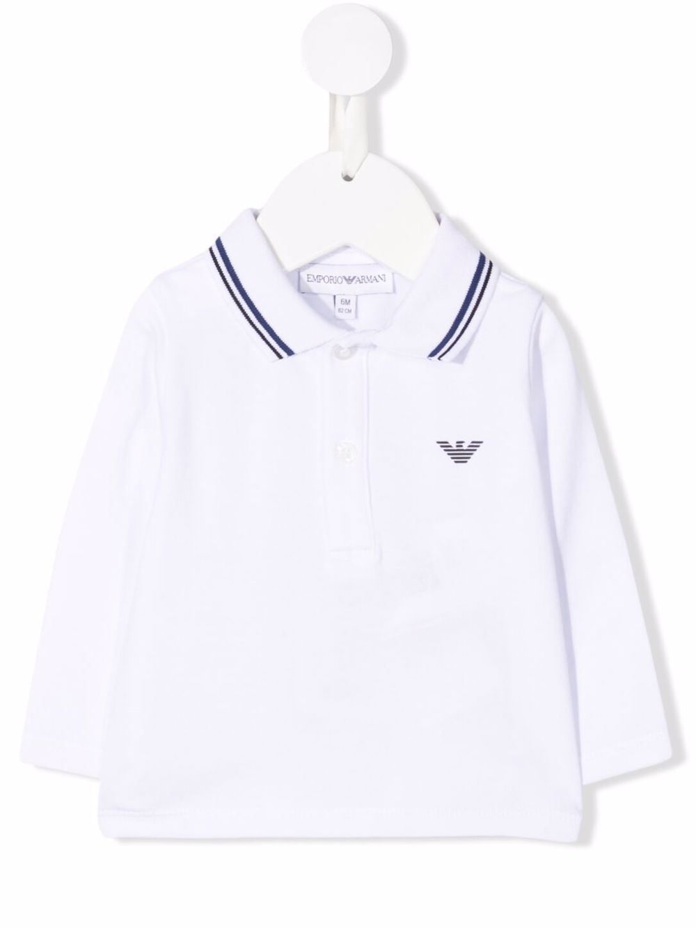 Emporio Armani Kids logo印花polo衫 - 白色