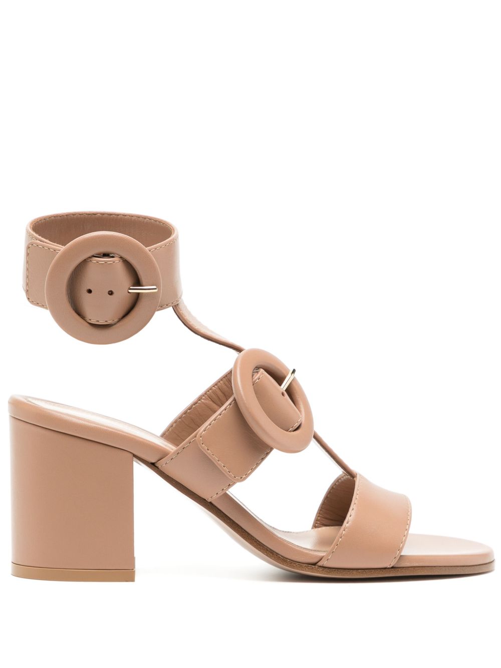 Gianvito Rossi 双扣环皮质凉鞋 - 中性色