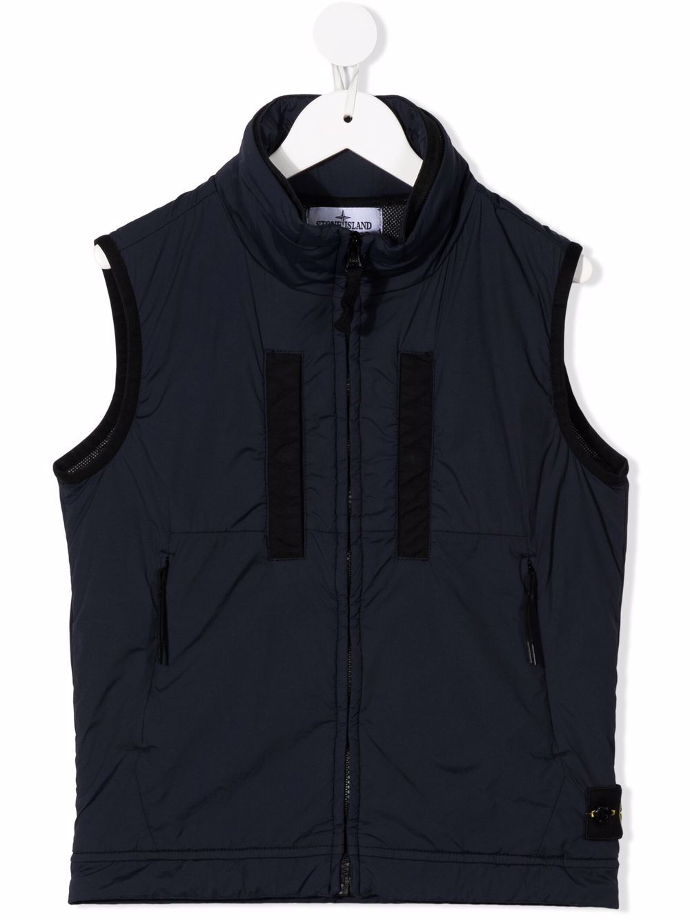 Stone Island Junior 填充拉链马甲 - 蓝色