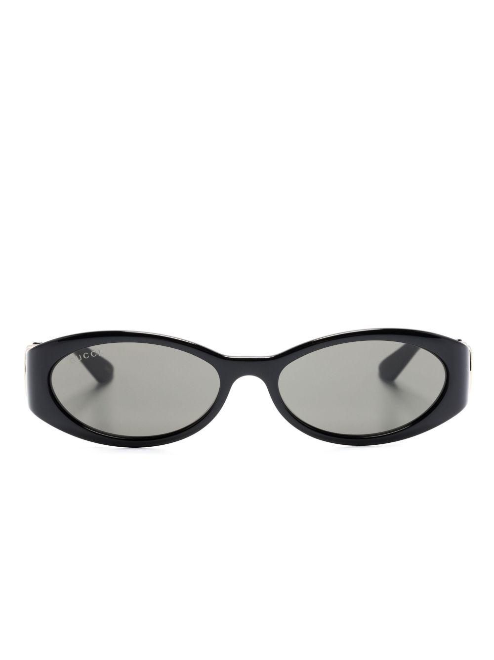 Gucci Eyewear 椭圆形框太阳眼镜 - 黑色