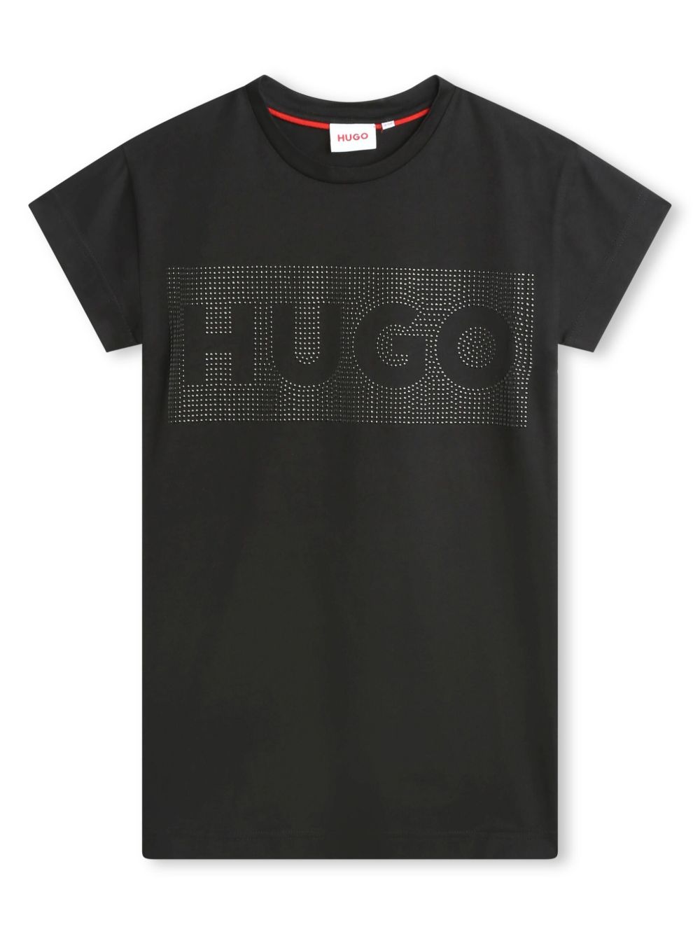 HUGO KIDS 铆钉缀饰棉T恤 - 黑色