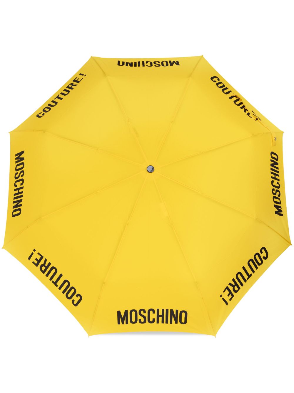 Moschino logo印花雨伞 - 黄色