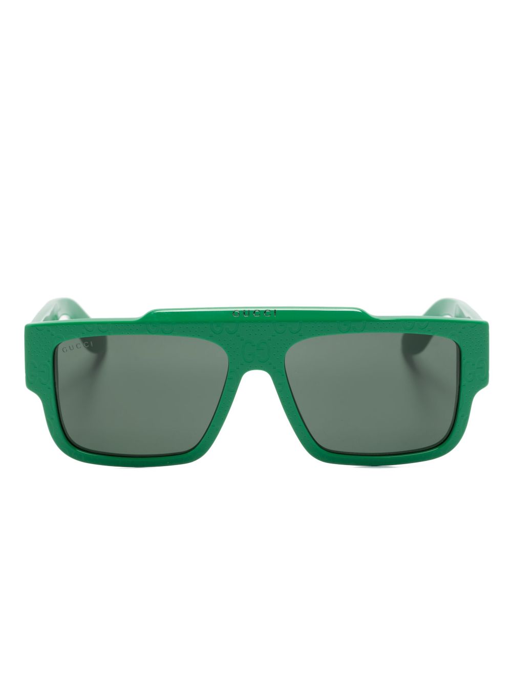Gucci Eyewear GG 长方形框太阳眼镜 - 绿色
