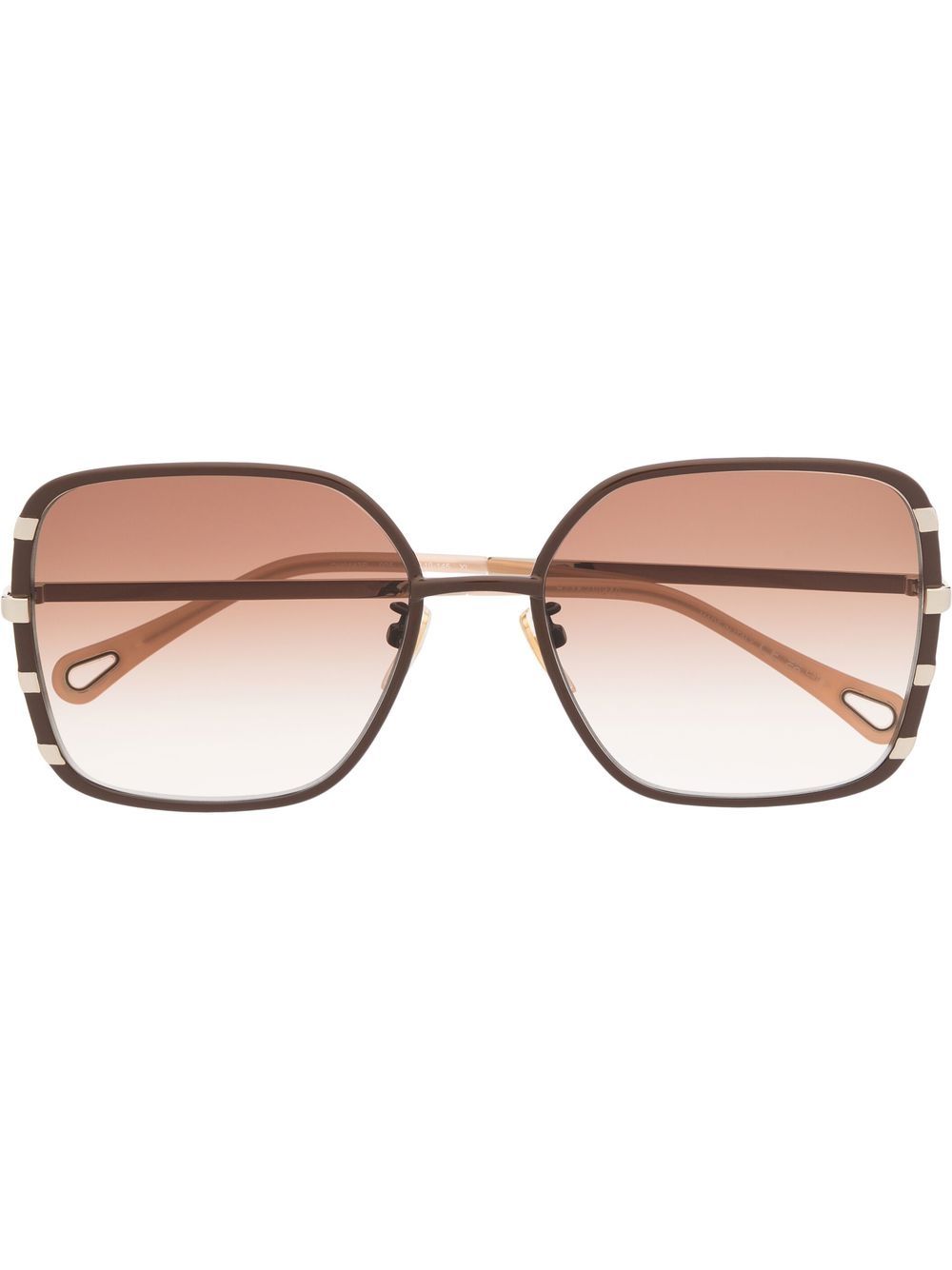 Chloé Eyewear Benjamine 超大框太阳眼镜 - 褐色