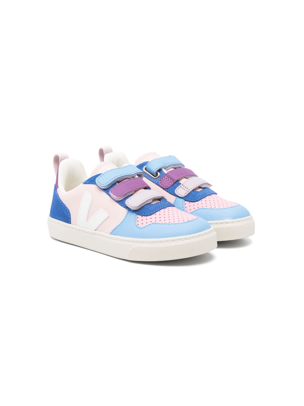 VEJA Kids logo贴花魔术贴运动鞋 - 蓝色