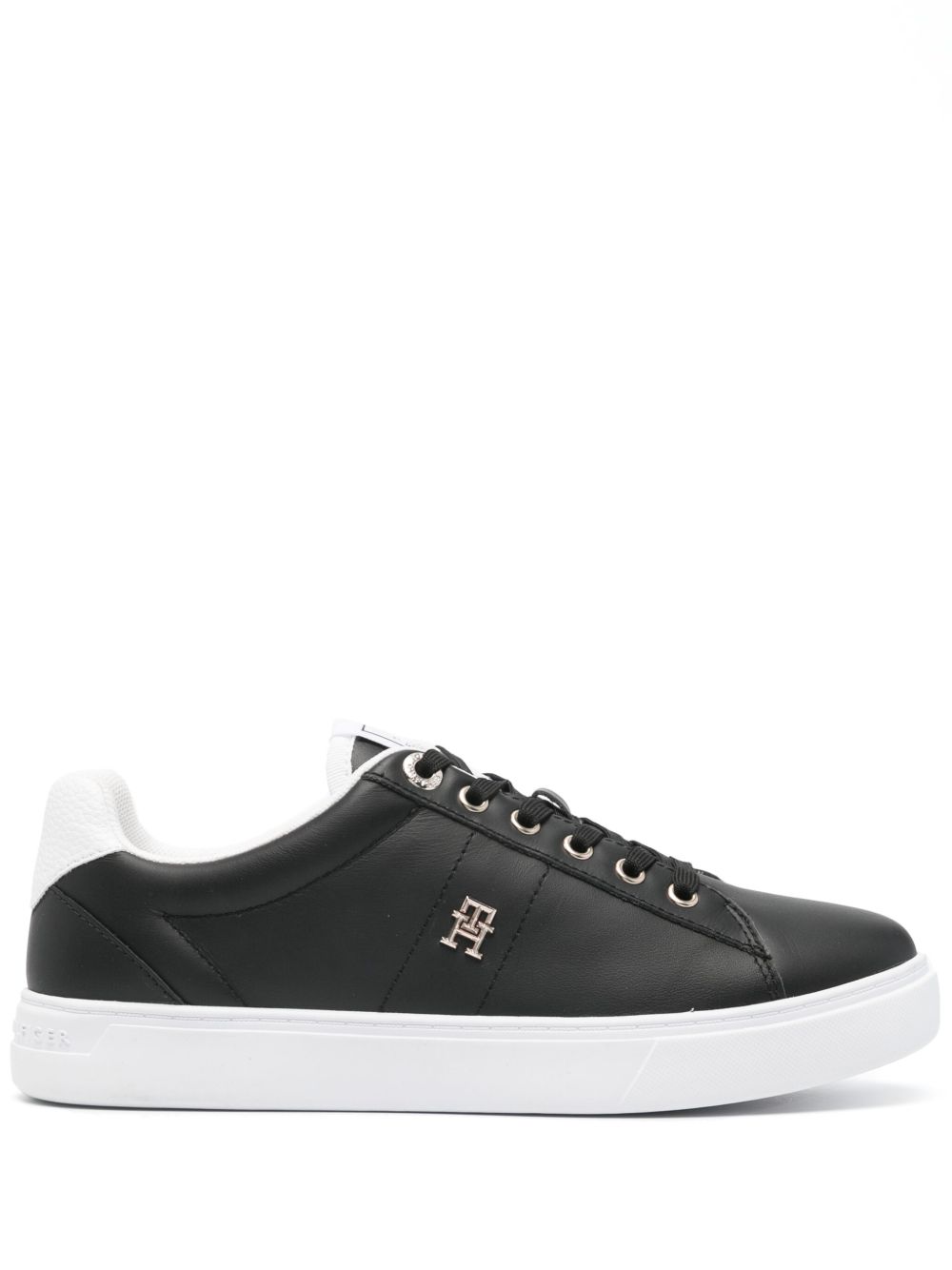 Tommy Hilfiger Elevated 皮质运动鞋 - 黑色