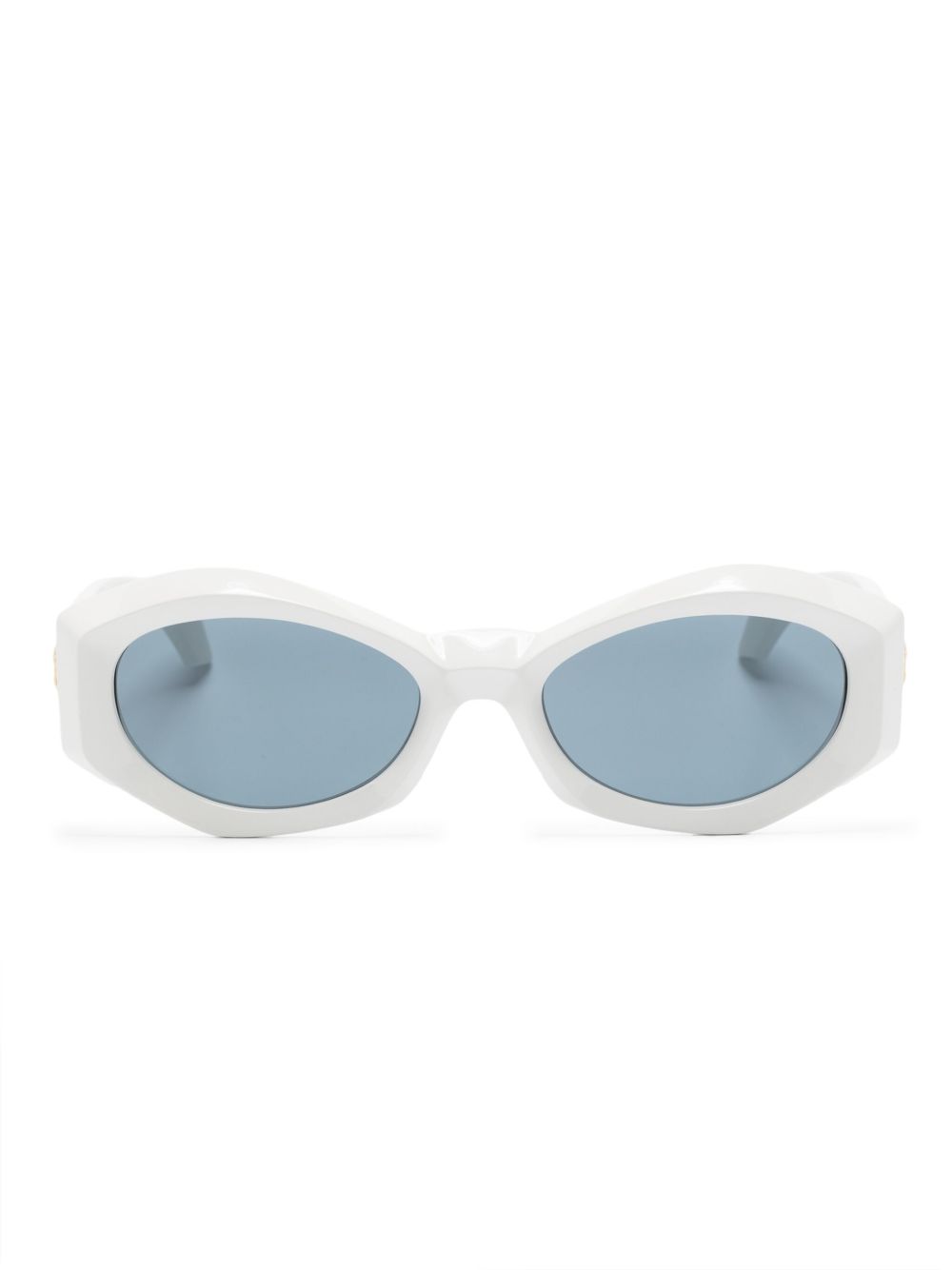 Versace Eyewear 椭圆形框太阳眼镜 - 白色