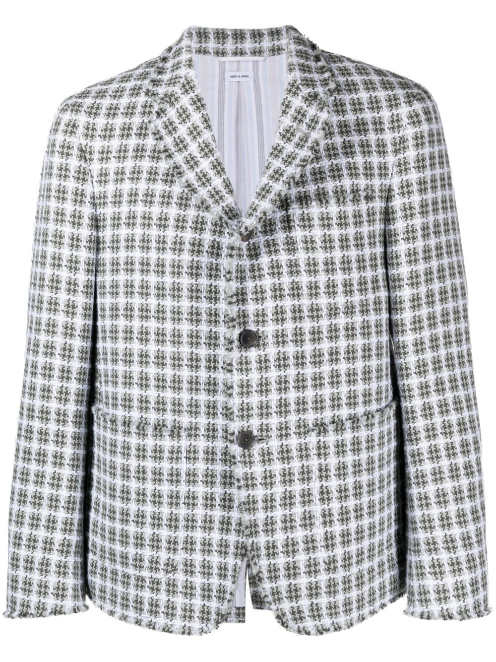 Thom Browne 格纹单排扣西装夹克 - 灰色
