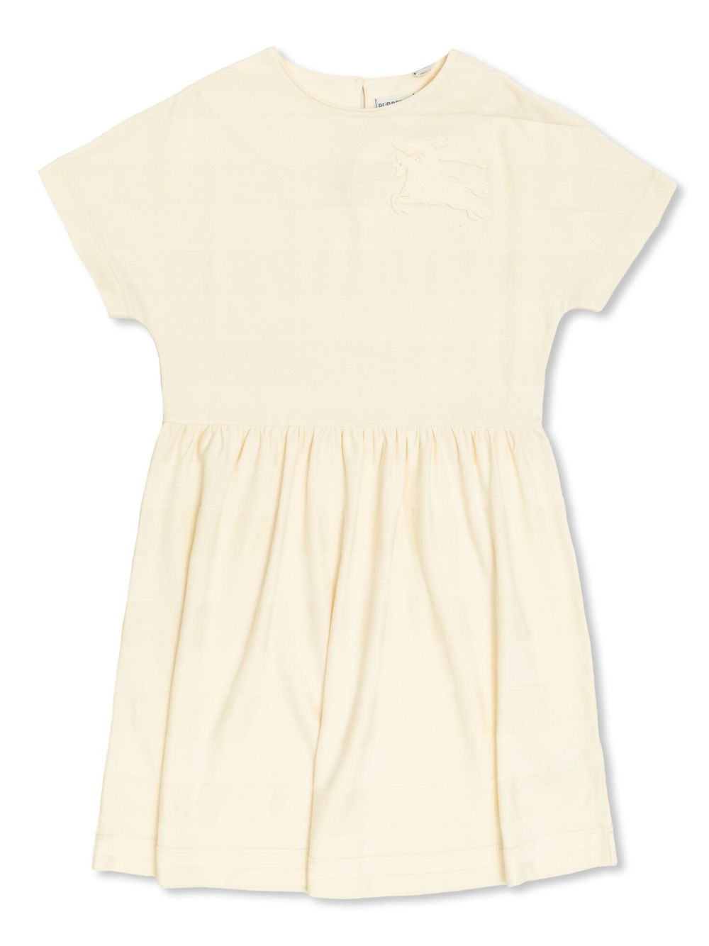 Burberry Kids logo贴花棉连衣裙 - 中性色