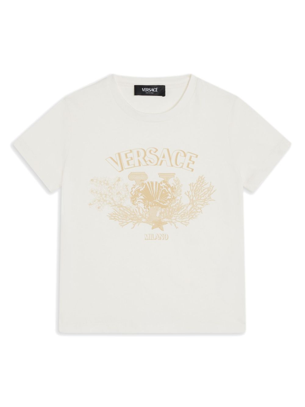 Versace Kids logo印花棉T恤 - 白色