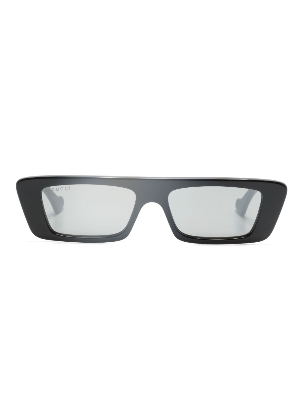 Gucci Eyewear 有色镜片长方形框太阳眼镜 - 黑色