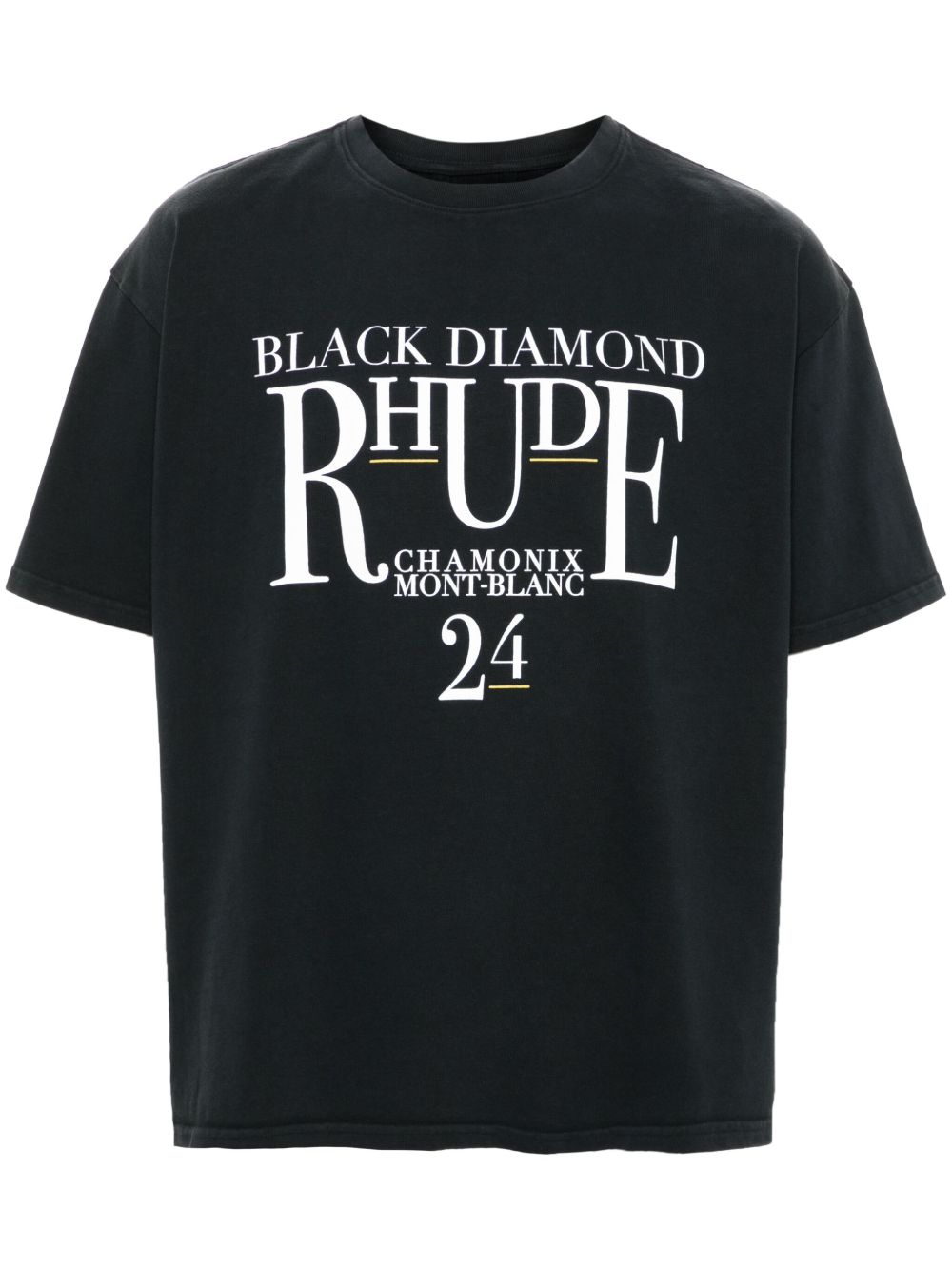 RHUDE logo印花棉T恤 - 黑色