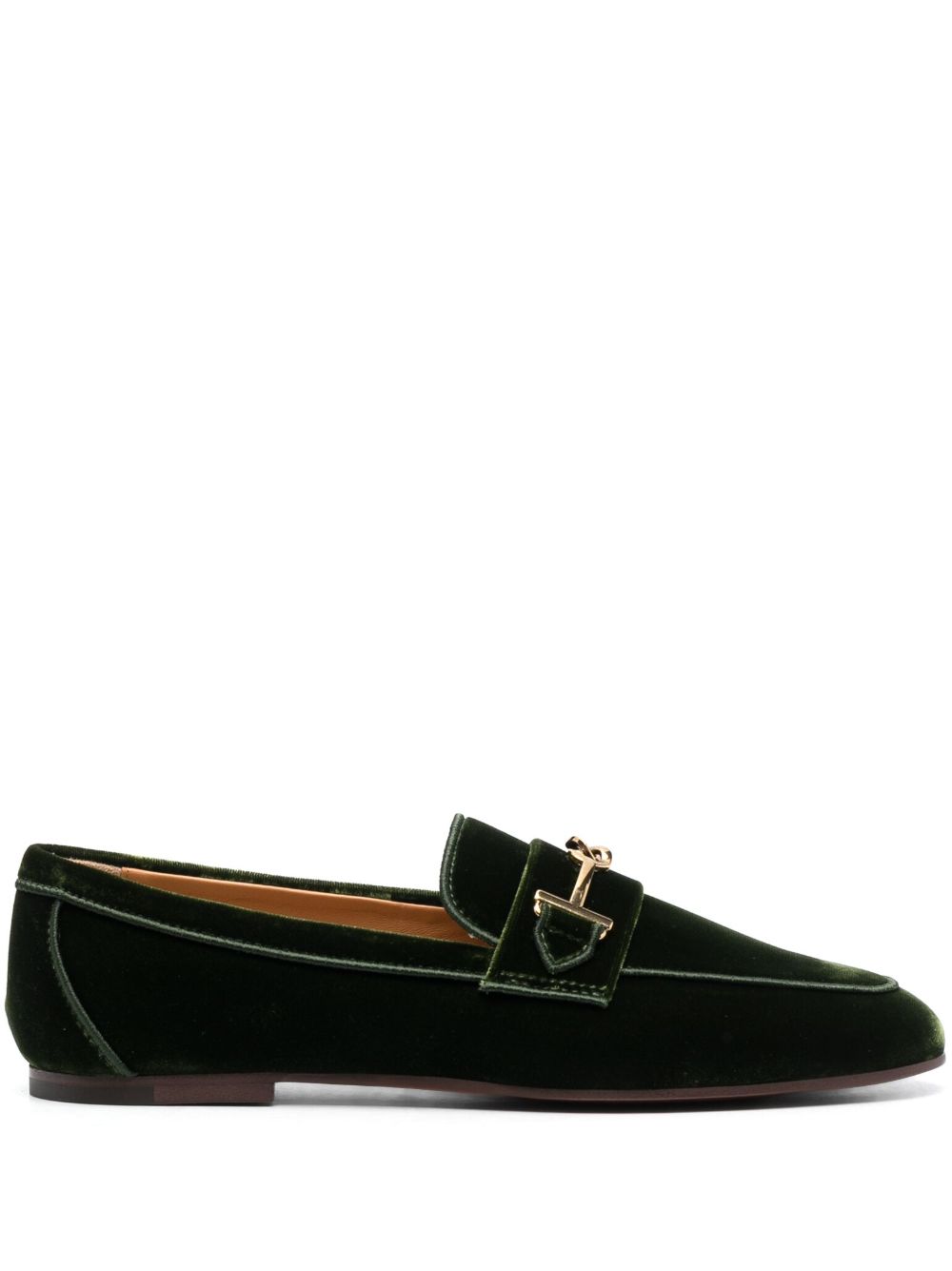 Tod's logo细节丝绒乐福鞋 - 绿色