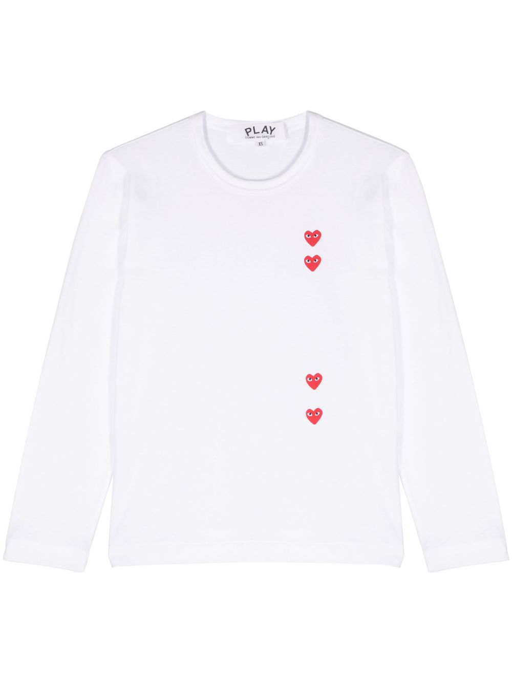 Comme Des Garçons Play 爱心印花棉T恤 - 白色
