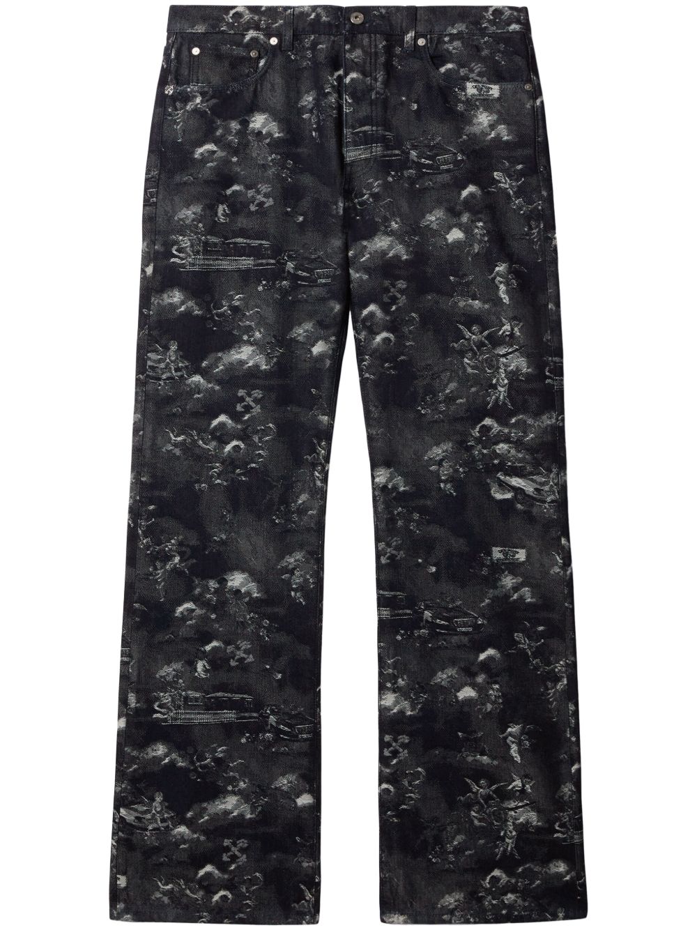 Off-White Fresco Jacquard 牛仔裤 - 蓝色