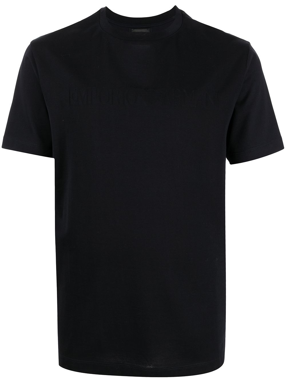 Emporio Armani logo印花圆领T恤 - 黑色