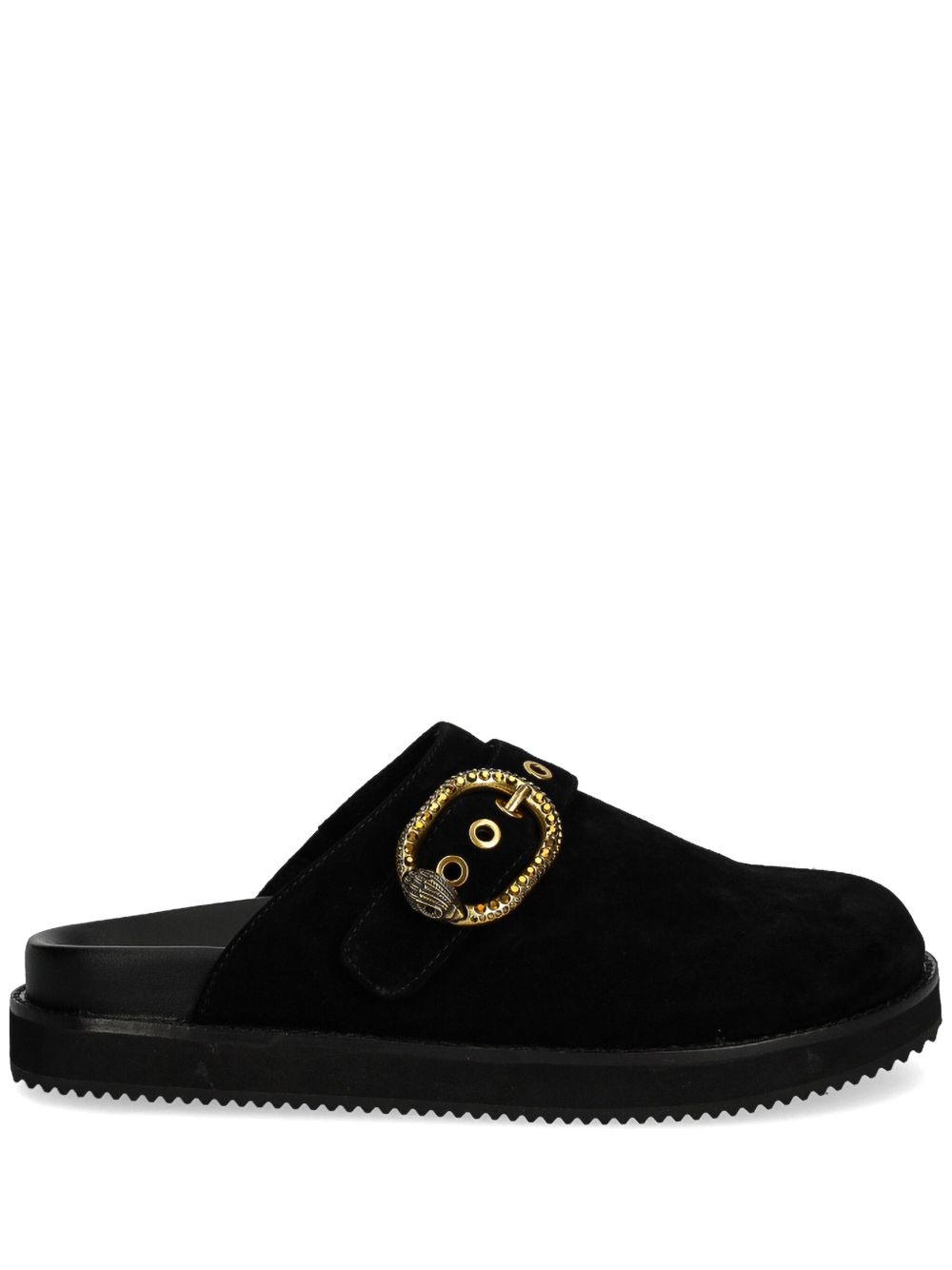 Kurt Geiger London 搭扣绒面皮穆勒鞋 - 黑色