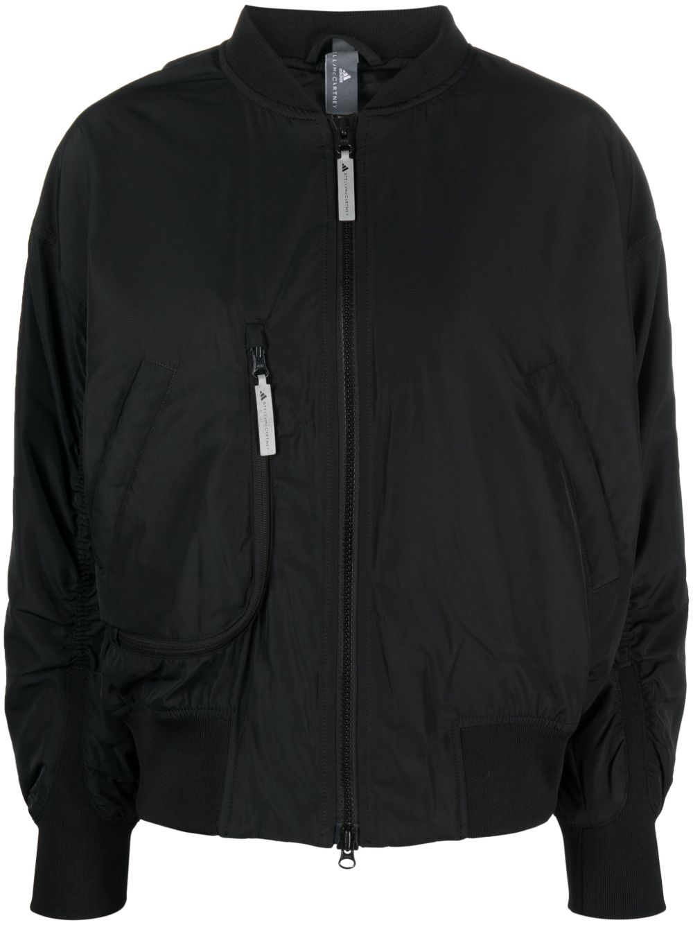 adidas by Stella McCartney x Stella McCartne logo印花轻薄夹克 - 黑色
