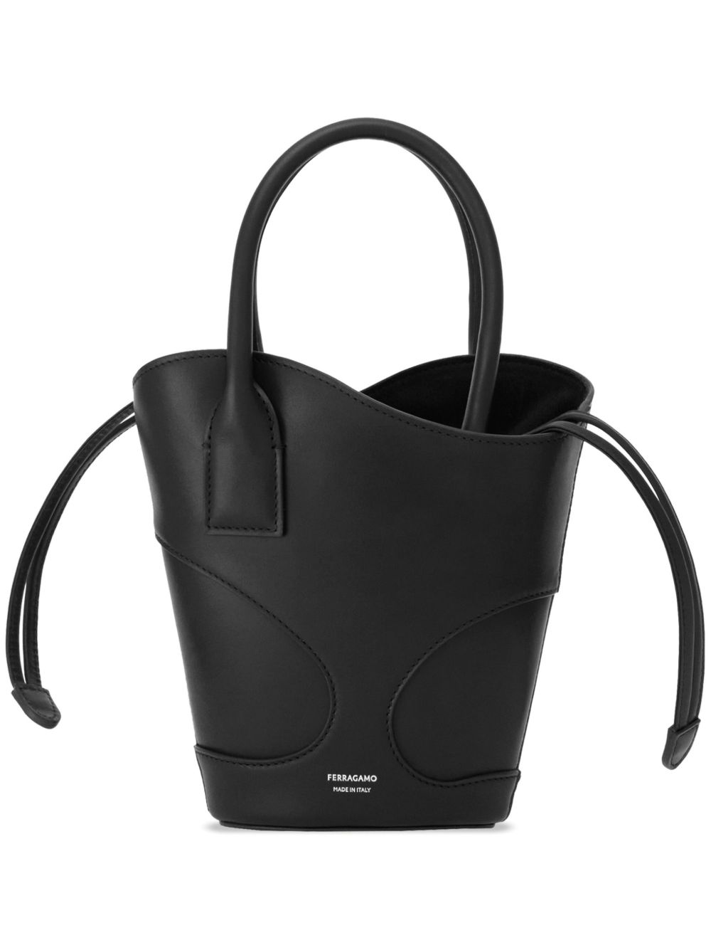 Ferragamo logo印花镂空细节托特包 - 黑色
