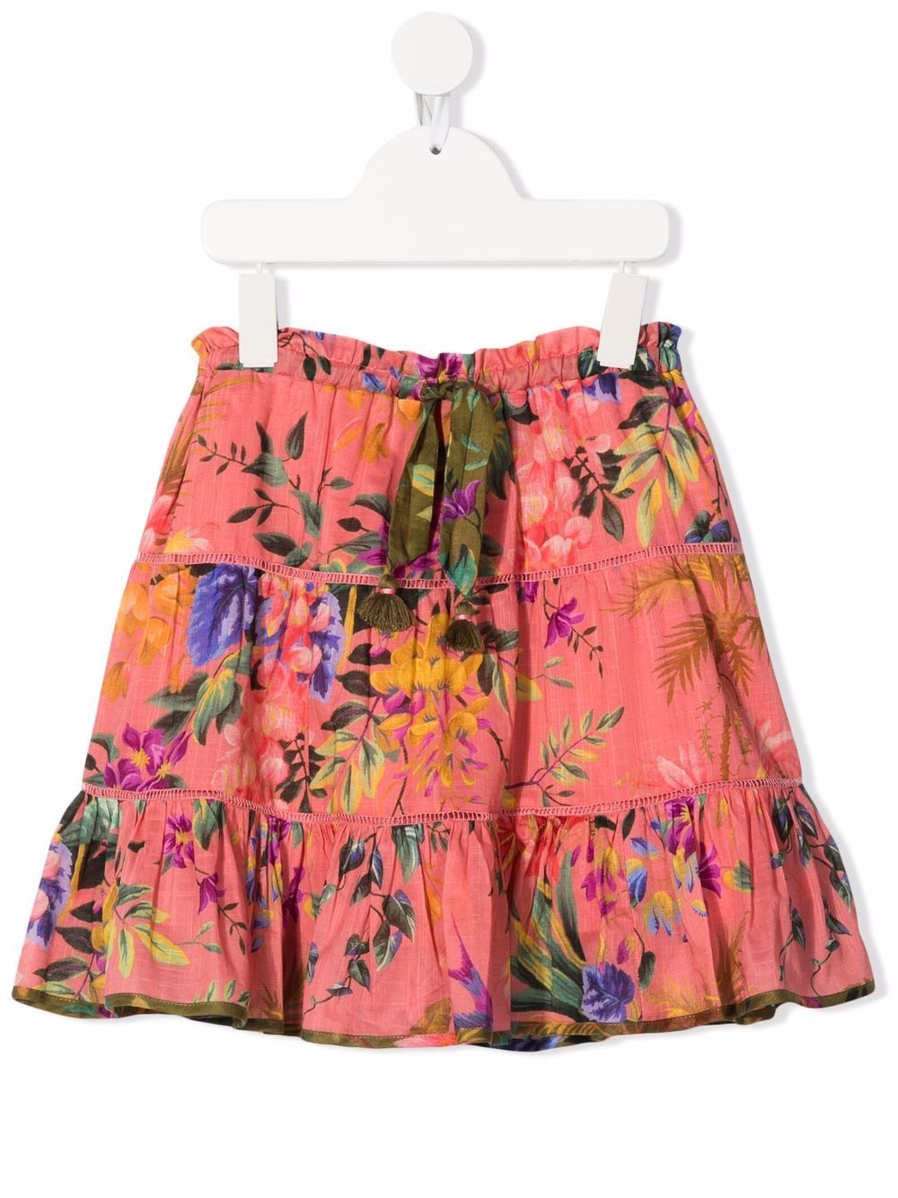 ZIMMERMANN Kids Tropicana 蓬松半身裙 - 粉色