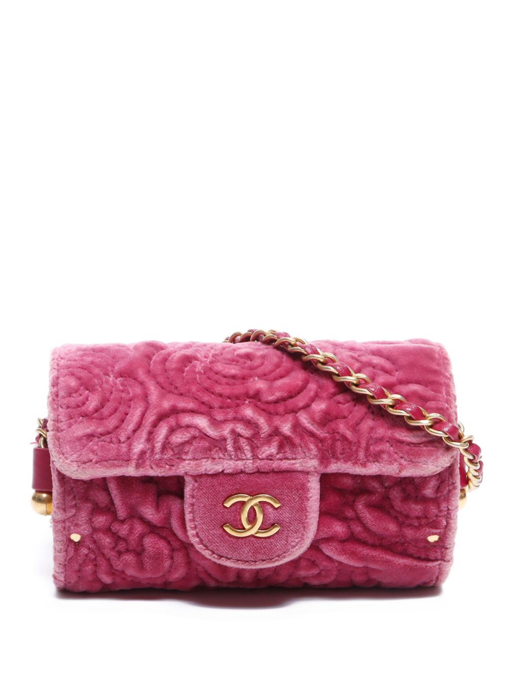 CHANEL Pre-Owned 丝绒迷你包（2022年典藏款） - 粉色
