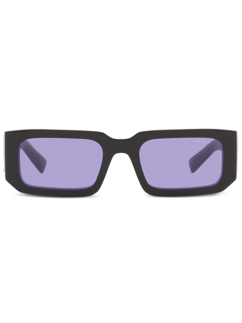 Prada Eyewear 长方形框太阳眼镜 - 黑色