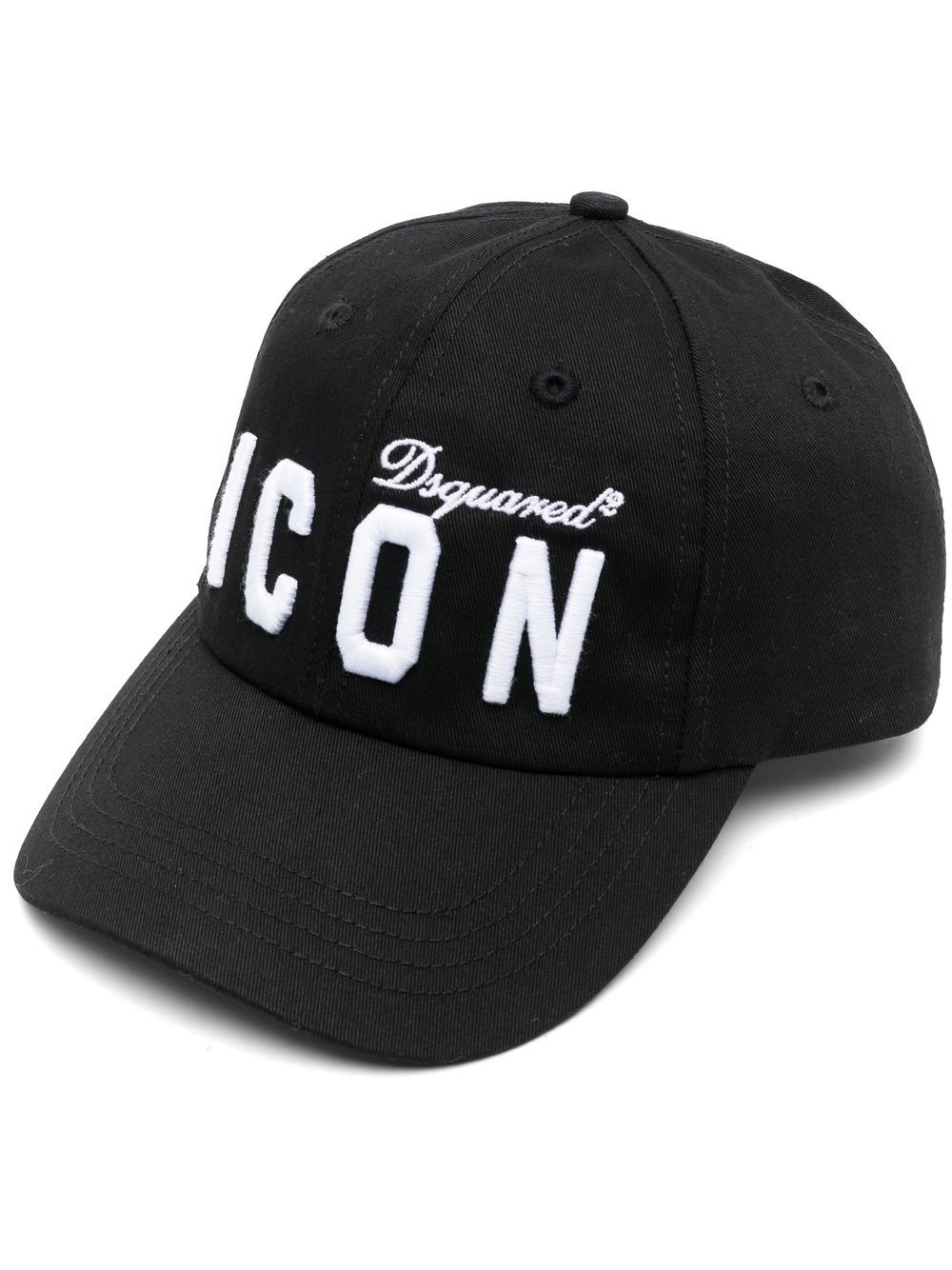 DSQUARED2 Icon 贴花刺绣标语棒球帽 - 黑色