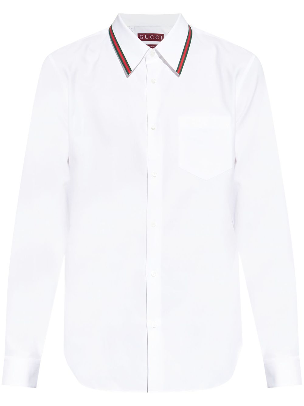 Gucci Web 条纹边饰棉衬衫 - 白色
