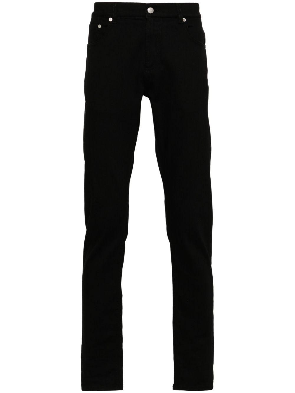Alexander McQueen logo刺绣牛仔裤 - 黑色