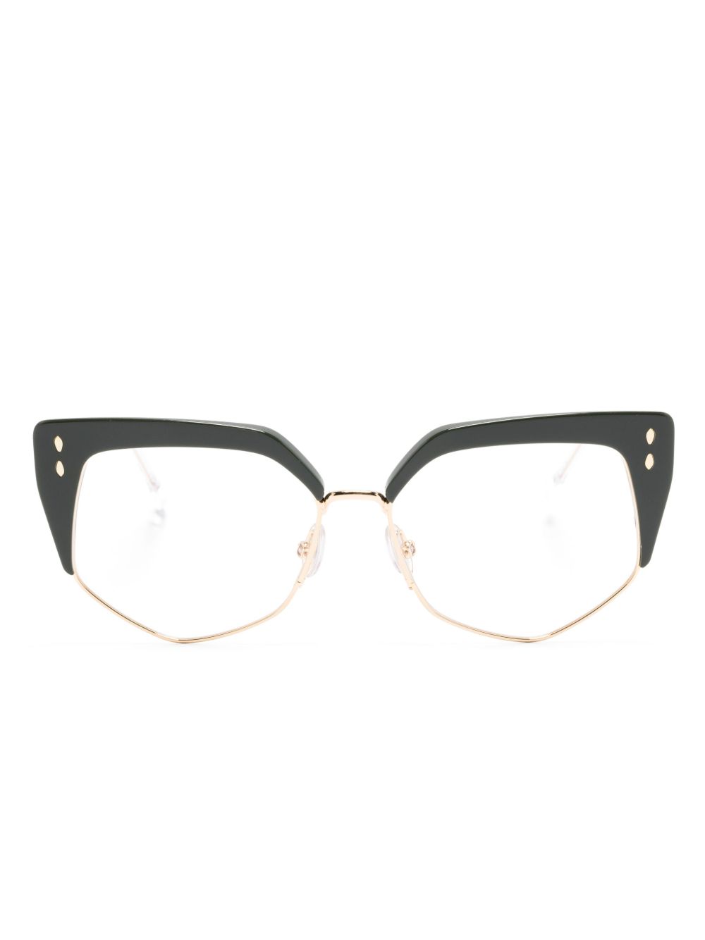 Isabel Marant Eyewear 猫眼金属框眼镜 - 绿色