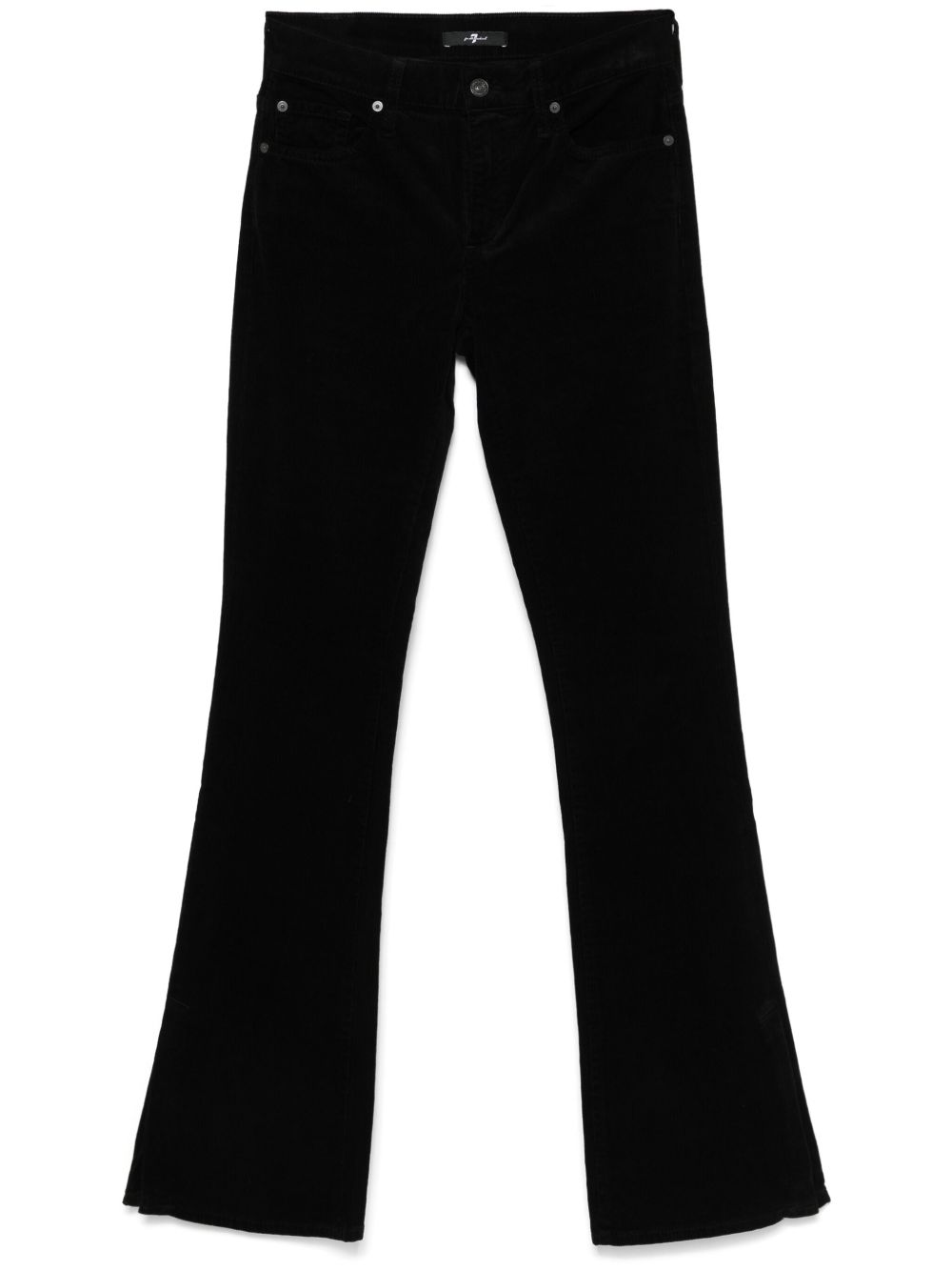 7 For All Mankind 灯芯绒微喇长裤 - 黑色