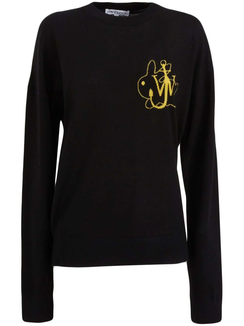 JW Anderson logo印花毛衣 - 黑色