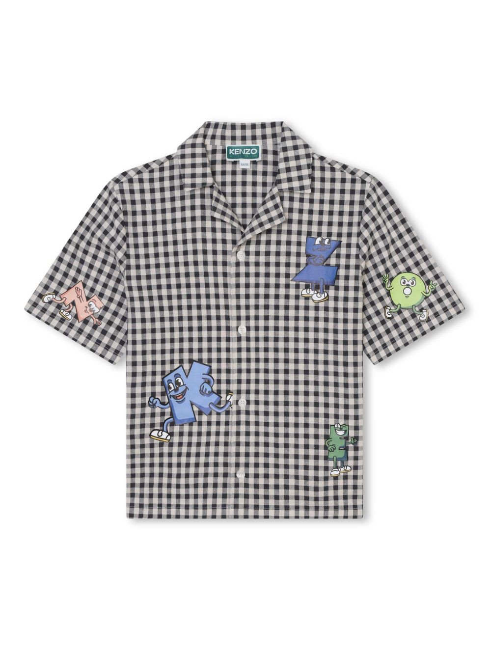 Kenzo Kids logo印花格纹衬衫 - 中性色