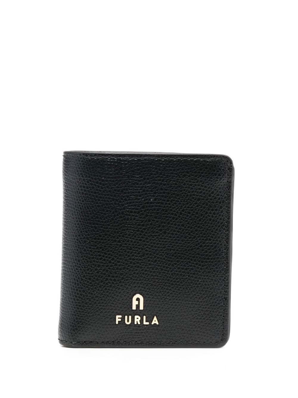 Furla logo皮质钱包 - 黑色
