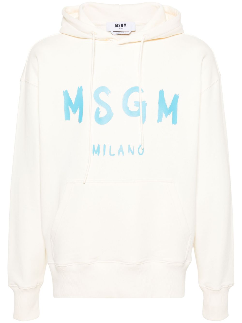 MSGM logo印花棉连帽衫 - 中性色
