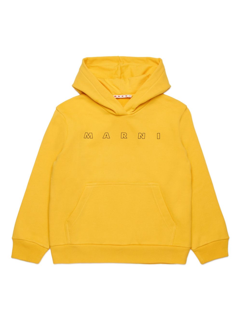 Marni Kids logo印花连帽衫 - 黄色