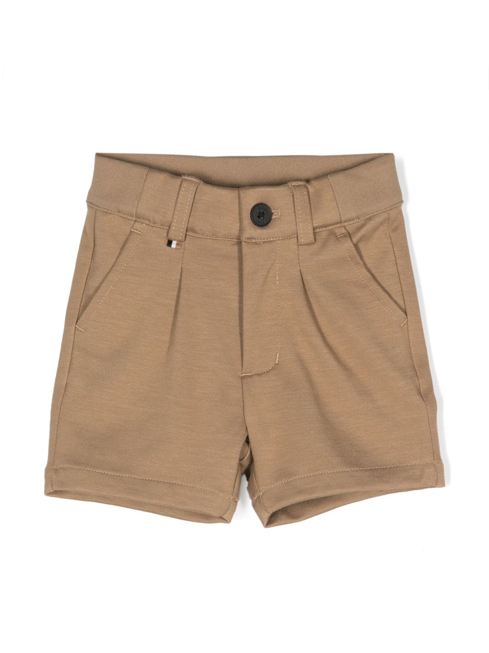 BOSS Kidswear 褶饰弹性平纹针织短裤 - 中性色