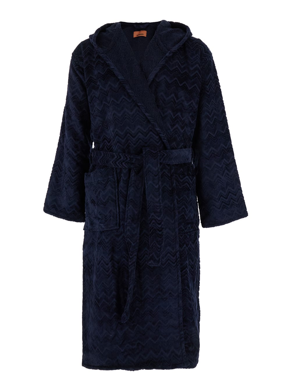 Missoni 蓝色锯齿纹棉质浴袍
