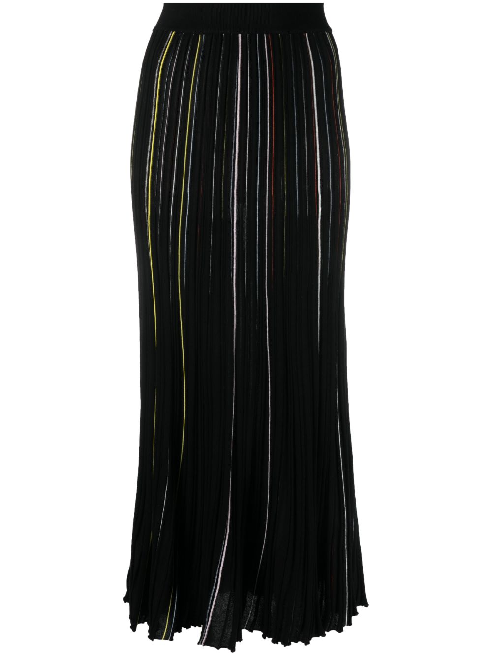 Sonia Rykiel 条纹百褶半身裙 - 黑色