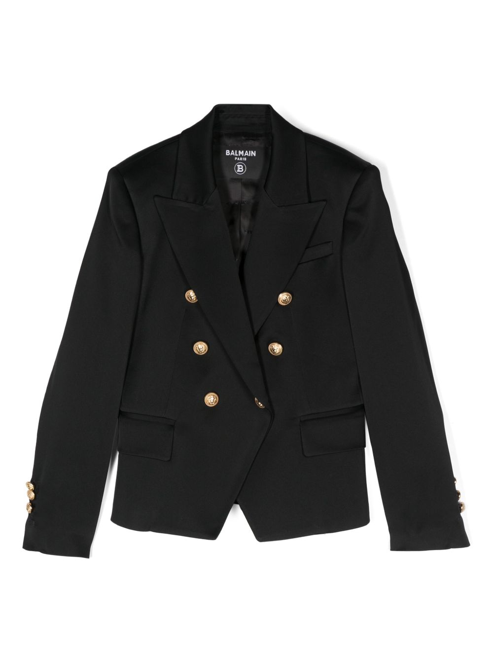 Balmain Kids 双排扣西装夹克 - 黑色