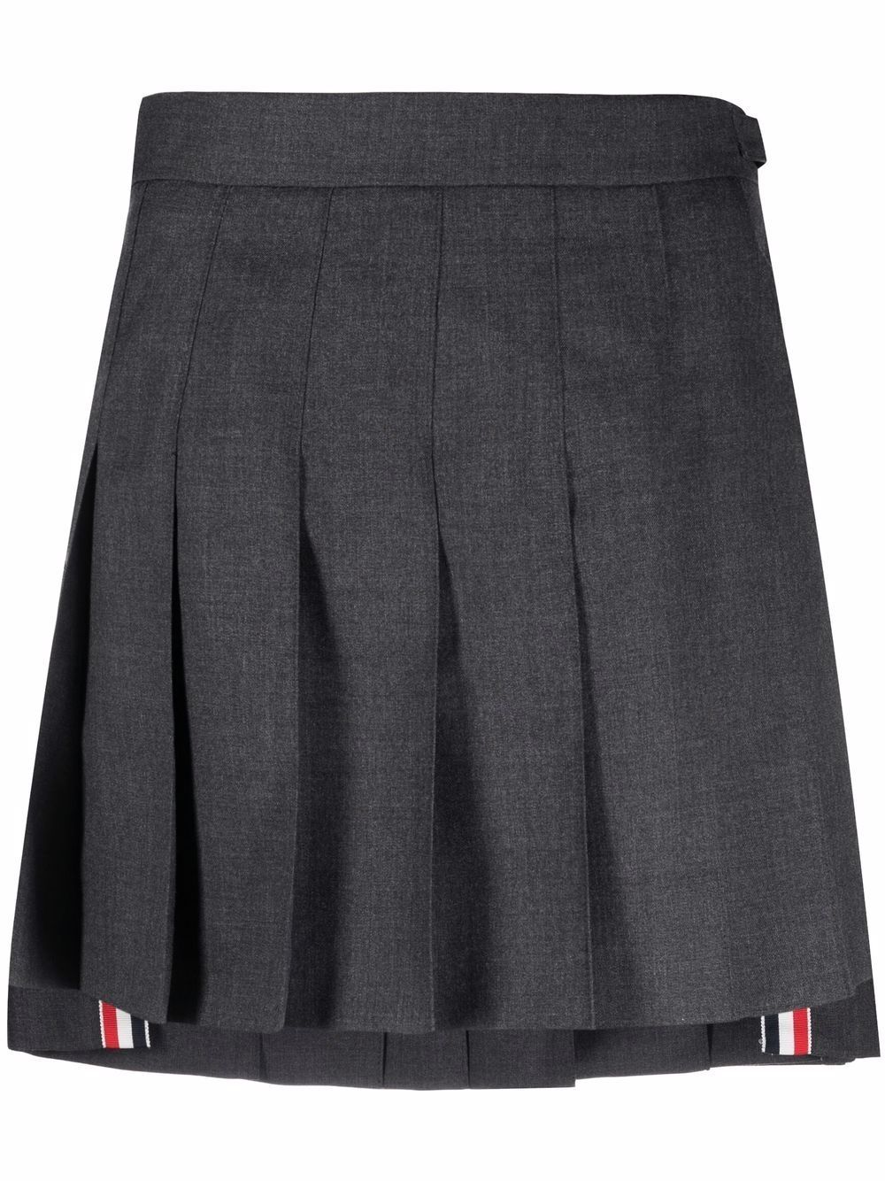 Thom Browne 百褶迷你半身裙 - 灰色