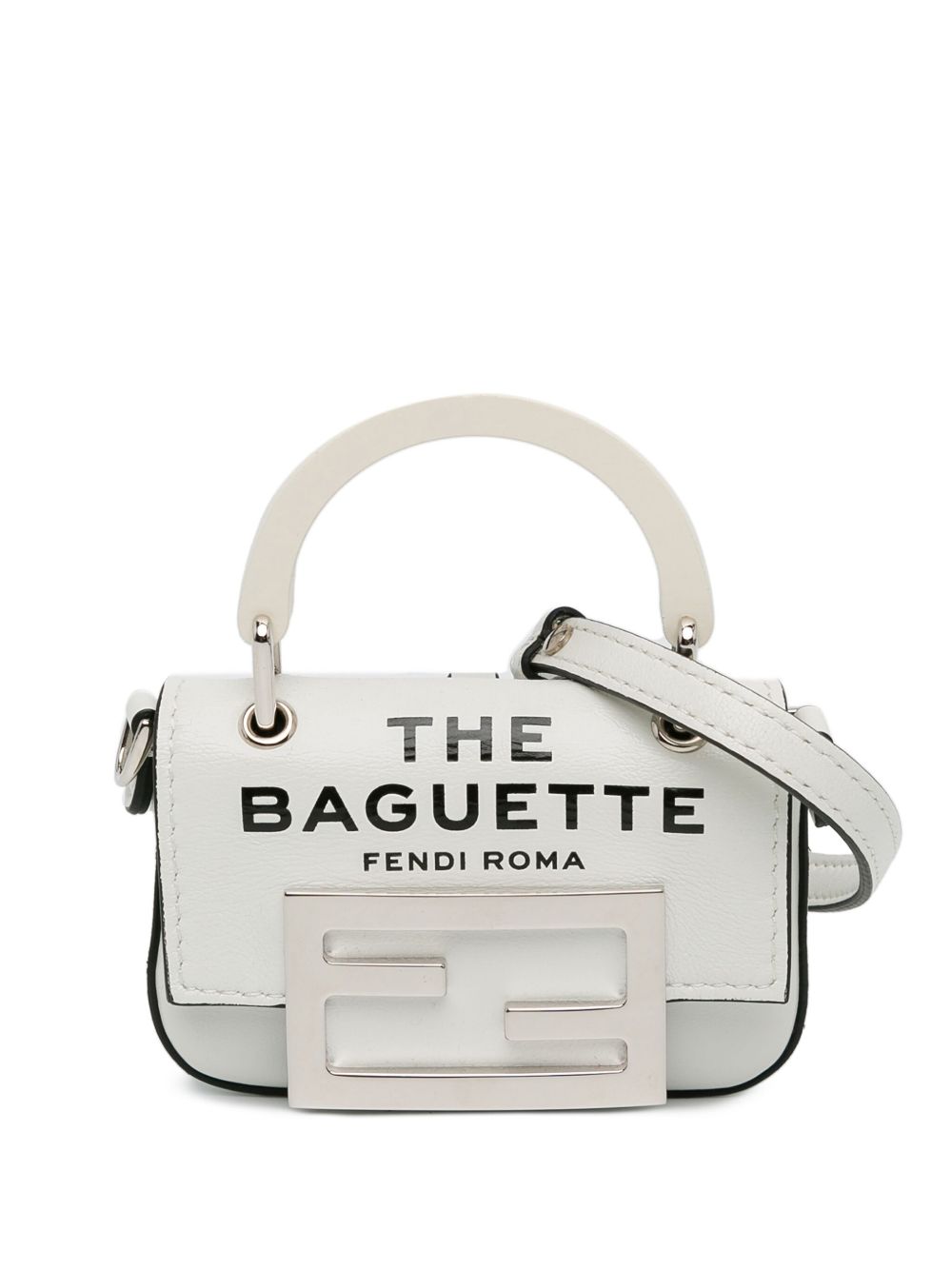 Fendi Pre-Owned Nano Baguette Maxi Handle 斜挎包（2010-2023年典藏款） - 白色